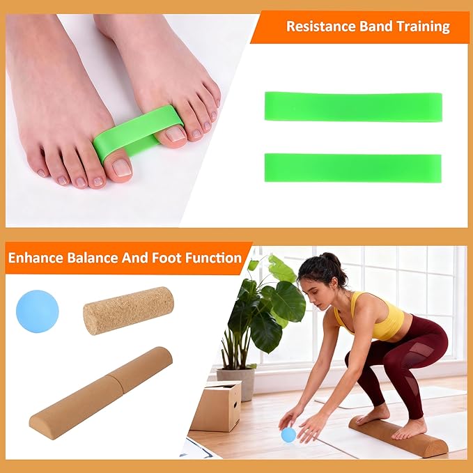 Cork Balance Board Ankle Strengthener Trainer, Foot Balance Trainer for Arch Support and Foot Pain Relief, Cork Leg Ankle Strengthening Equipment for Home, Office Fitness Equipment