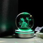 Movdyka 3D Laser Cat Figurines Lamp Glass Animals Statue Home Office Decor, Cat Theme Gifts for Women, Men, Girls - 3.15"/8CM