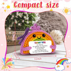 MAMAGIFTREE Teacher Appreciation Gifts for Women Men - Handmade Crochet Rainbow Doll with Positive Card, Thank You for Listening Encouragement Present for Coworker, Friend, Birthday