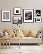 Egofine 8x10 Picture Frames Set of 4, Made of Solid Wood Covered by Plexiglass 4x6 and 5x7 with Mat or 8x10 without Mat, for Table Top Display and Wall Mounting Photo Frame Rustic Black