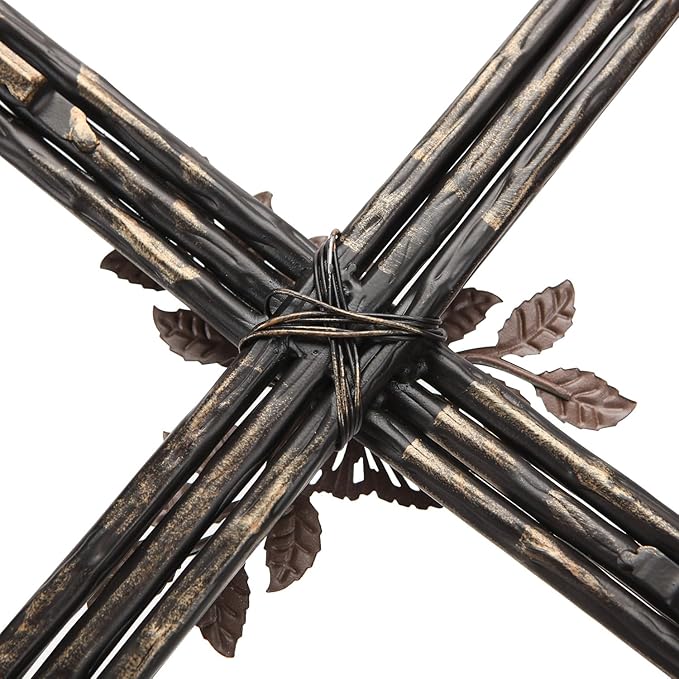 Synovana Wall Cross, Rustic Metal Cross Wall Decor with Butterfly & Leaves, Inspirational Christian Wall Crosses for Home Decor, Crucifix Gift