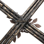 Synovana Wall Cross, Rustic Metal Cross Wall Decor with Butterfly & Leaves, Inspirational Christian Wall Crosses for Home Decor, Crucifix Gift