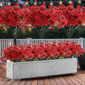 12Pcs UV Resistant Artificial Flowers Artificial Violet Outdoor Decor Realistic Faux Plants Silk Flowers No Fade for Patio Hanging Baskets Garden Pots Farmhouse Yard (Big Red)