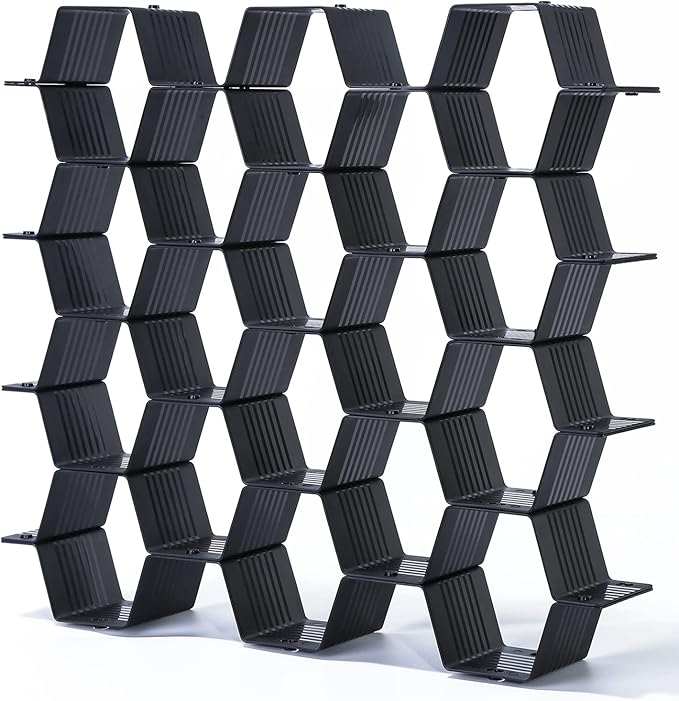 Honeycomb Separator Adjustable Drawer Organizer Divider for Underwear Belt-Scarf Socks Organizer (Black)