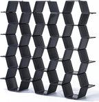 Honeycomb Separator Adjustable Drawer Organizer Divider for Underwear Belt-Scarf Socks Organizer (Black)