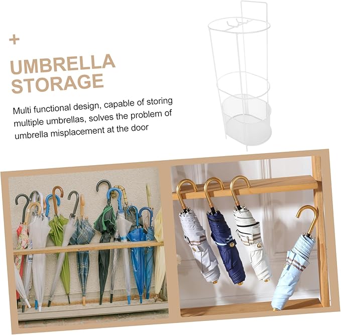 Freestanding Metal Umbrella Stand Removable Water Tray Large Umbrella Holder for Entryway Home and Office Use