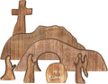 【He is Risen】Wooden Easter Resurrection Scene Cross Jesus Tomb Tray Set, Empty Tomb Easter Scene and Cross Decoration,Jesus Nativity Scene Decor for Religious Home Office Tabletop Christian Gifts (7)