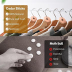 Cedar Blocks for Clothes Storage 50 Pack - 100% Natural Aromatic Cedar Rings and Balls for Closets & Drawers Freshener (30 Rings & 20 Balls)