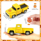 Fall Pumpkin Truck Decor Vintage Metal Truck with Pumpkins Ornament Cute Autumn Harvest Farmhouse Tabletop Tiered Tray Decoration for Thanksgiving Party Home Kitchen Office Tiered Tray Supplies