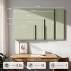 Large Bulletin Board, 60 X 35 Inches Felt Cork Board with 40 Pushpins, Foldable Felt Notice Pin Board Photo Display Board with Self-Adhesive Tape for Office Home School (Sage, 60x35 inch)
