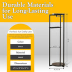 Kings Brand Furniture Suit Valet Stand, Coat Rack with Rods & Storage Trays - Tie Jacket Hanger, Freestanding Clothing Organizer Perfect for Bedrooms & Entryways, Black