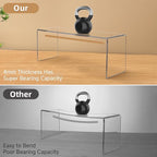 Aminigram 12 Pack Large Acrylic Risers Display Stands,Perfume Organizer Stand, Clear Acrylic Shelf for Show Decor Display, Toys, Cupcake and More(12.4 x 4 x 4.6 inches)