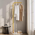 Freestanding Clothing Rack with Marble Base,Modern Garment Rack for Small Spaces,Sturdy Metal Coat Rack with Hooks,Clothes Rack for Hanging Clothes in Bedroom,Closet,Entryway (gold)