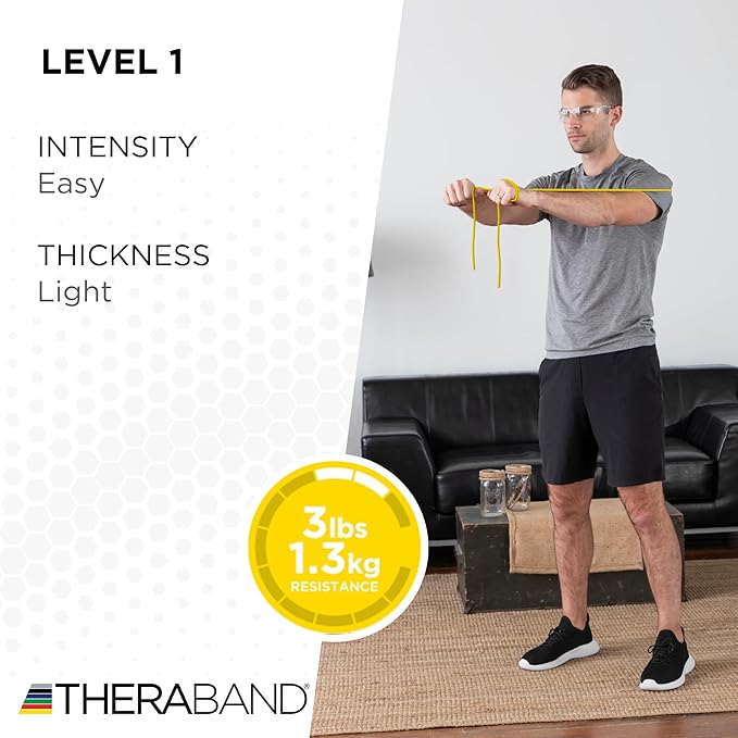 THERABAND Latex Resistance Tubing, Red, Medium Level 2, 100 ft Roll, Professional Grade Resistance Band for Exercise, Upper and Lower Body Workouts, Cut-to-Length, Color-Coded Levels