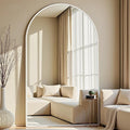 Dewfig Arched Full Length Mirror, 78"x38" Large Floor Mirror with Stand, Oversized Full Body Mirrors for Leaning or Hanging, Wall Mounted Mirrors for Bedroom, Living Room,Dressing Room, White