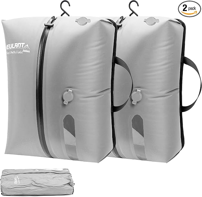 2 Pack Reusable Vacuum Bags for Travel,Waterproof Professional IP67 Zipper Reusable Vacuum Compression Bags,Space Saver Bags for Suitcases Backpack(No Pump)