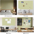 Large Cork Board for Walls 59" x 36",15 Pack 12"X12"Felt Bulletin Board Tiles with 120 Adhesive Tabs,Cork Board Alternative for Office Decor, Push Pin Board Wall Organizer-Sage Green