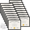YixangDD 18 PACK Certificate Frames 8.5 x 11, Black Diploma Frame Document Frame with Clear Plexiglass, Picture Frames for Tabletop and Wall Display