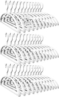 HOUSE DAY Plastic Clothes Hangers 36 Pack, Sweater Hangers No Shoulder Bump, Thick Heavy Duty Coat Hanger for Closet, White Wide Hanger with Non-Slip Hook for Sweaters, Suits, Dresses, Jackets, Pants