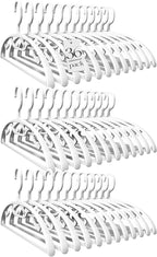 HOUSE DAY Plastic Clothes Hangers 36 Pack, Sweater Hangers No Shoulder Bump, Thick Heavy Duty Coat Hanger for Closet, White Wide Hanger with Non-Slip Hook for Sweaters, Suits, Dresses, Jackets, Pants