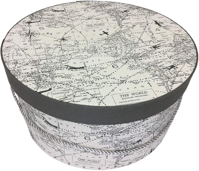 Sarah's Hat Boxes Classic Travel Hat Box – 8.75" x 4.5" (Dia. x Ht.) Handmade in USA – Odorless Non-Toxic Adhesive, Cording Handle – Premium Storage for Hats & Accessories