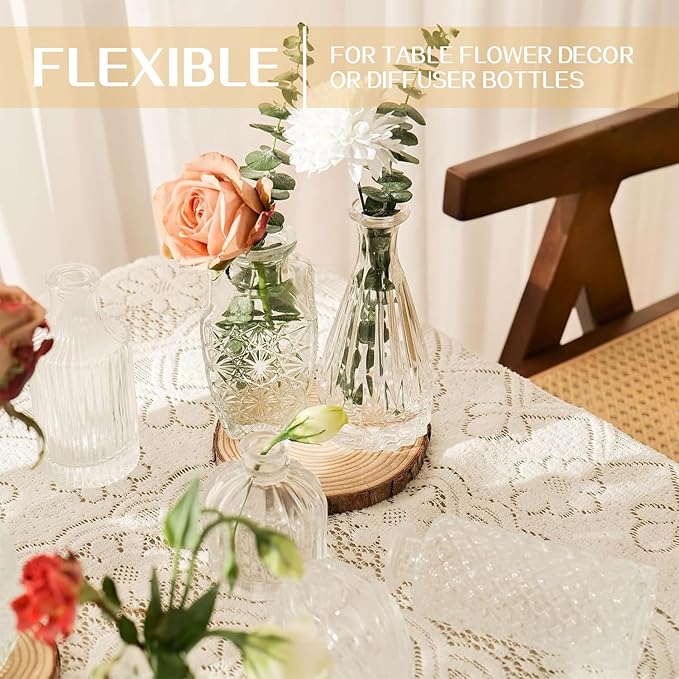 Mini Bud Vases Centerpieces for Tables,Clear Bud Vases for Flowers,Small Flower Vases Suitable for Birthday Party,Anniversary,Wedding Reception,Baby Shower (Clear, 22PCS)