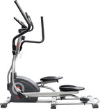 Sunny Health & Fitness Elliptical Exercise Machine, Silent Training, Long Stride Full Body Workout, Adjustable Resistance, Pulse Sensor, SunnyFit App via Bluetooth, Electric or Manual