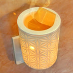 STAR MOON Ceramic Wax Melt Warmer, Plug in Wax Warmer for Scented, Scentsy Wax Warmer for Fragrance Oil, Night Light Wax Burner Decoration with Two Bulbs