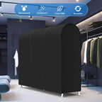 Zilink 72" Garment Rack Cover Dustproof Breathable Clothes Rack Cover Large Garment Bags Protector Cothing Rack with Cover with 2 Durable Zippers for Garment Rack, Black, (Rack Not Included)