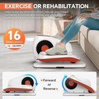 2025 Under Desk Elliptical Machine, Electric Ellipse Leg Exerciser Pro As Seen On TV with 16 Adjustable Speed, Quiet and Fully Assembled with Remote Control & Non-Slip Foot Straps White New