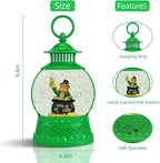 St Patricks Day Snow Globe Decor,St Patricks Day Light Up Snow Globe 6H Timer, USB/Battery Operated,St Patricks Day Home Party Decor