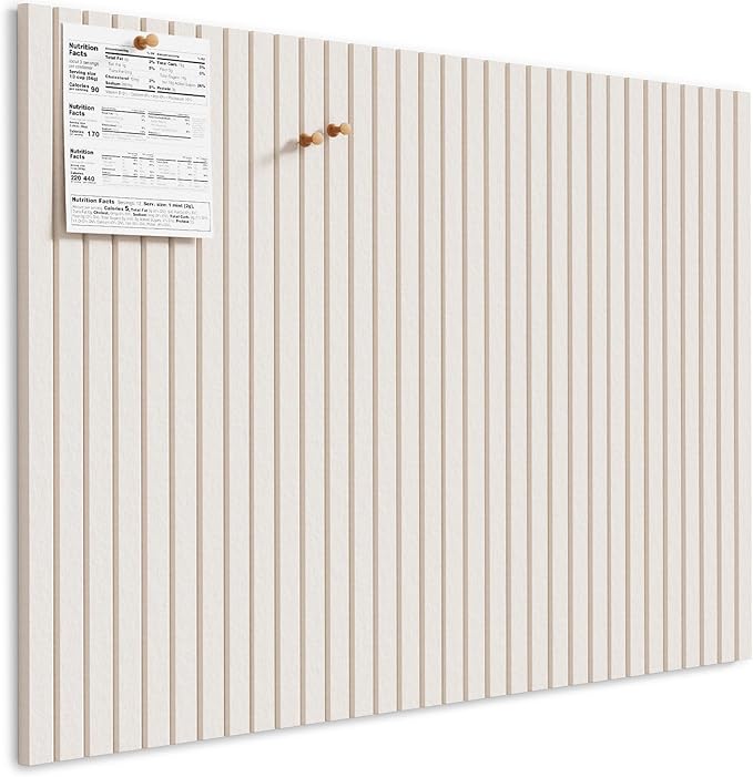MaxGear Large Cork Boards for Walls 48" x 36", Light Tan Felt Bulletin Board Tiles for Office Decor, 12 Pack Felt Wall Tiles with Slat Paneling, Push Pin Board Home Wall Organizer