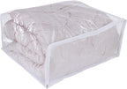 NUYKOUY Clear Vinyl Storage Bags with Zipper 24x20x11 Inch, Clothes Bag Organizer, Space Saver PVC Comforter Clear Storage Bags for Blanket, King Size Pillows Storage,Linen Storage (3 Pack.)