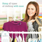 Sharpty Plastic Clothes Hangers - Adult Plastic Hanger - Clothing Hangers - Standard Hangers for Clothes - Space Saving Hangers - Ideal for Shirt, Dresses, Coat Hangers (60-Pack, White)
