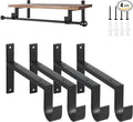 AddGrace Heavy Duty Closet Rod and Shelf Brackets 12 Inch Wall Mounted Closet Rod Bracket with Pole Holder Shelving Support with Screws for Laundry (4 Pack)