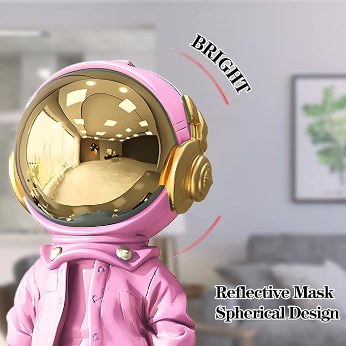 EZ4ENCE Astronaut Statues Spaceman Sculpture Modern Arts Gifts Pink Figurine Ornament Room Decor for Men,Home and Crafts Desktop Accessories Tabletop Decoration, Living Room, Office, Bookshelf…