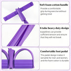Pedal Resistance Bands with Handles, 6-Tubes Manual Tension Training Pedal, Multifunction Fitness Bands, Natural Rubber Foot Pedal for Strength Training, Tummy, Waist, Arm, Leg Slimming