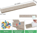 Cork Board for Walls - 8 Pack Felt Pin Board Bar Strips - Self-Adhesive Lightweight Bulletin Board - Cork Board for Office with 40 Push Pins No Damage for Wall (Light Coffee)