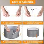 OUTON Grey Large Drum Lamp Shades for Floor Lamps, 16" Top x 16" Bottom x 9" High, Easy to Assemble, Replacement Linen Lampshades for Table Lamps & Bedside Lamps (1.65" Spider)