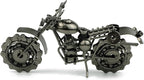 TRANSGOOD Handmade Motorcycle Model with Rolling Wheels, 9" Vintage Steampunk Bike Sculpture, Heavy-Duty Iron Desk Decor, Unique Biker Gift for Dad Husband, Industrial Man Cave Office Home Art (B03)