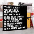 Motivational Wall Decor, Inspirational Quote Wall Art for Home Office Gym Classroom, Encouraging Decor for Success, It's Not About Perfect, It's About Effort Framed Canvas Posters, 8 x 8 Inches