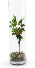 WGVI Quality Thick Weighted Tall Clear Cylinder Glass Vases, 4" W x 14" H, Flower Arrangement Floating Candle Holders Wedding Centerpieces Floral Bouquet Container Home Accent Decor, 1 Piece