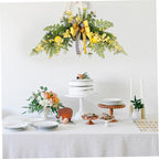 Flower Swag, 24 inch Floral Swag with Lemon, Decorative Wedding Welcome Sign with Large Bow for Wedding Arch Front Door Wall Home Decor, Floral, Flower