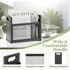 Magazine Rack & Holder, Mesh Magazine Rack Floor, Multi-Purpose Storage Organizer for Magazines, Books, Newspapers, Mail, Tablets | Magazines Storage Basket for Home, Office, Bathroom, Black Walnut