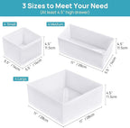 Vtopmart 12 Pack Baby Clothes Organizer, Dresser Drawer Organizer for Baby Clothing, Foldable Fabric Closet Drawer Storage Bins, Nursery Dresser Dividers for Bra, Socks, Ties, Scarf