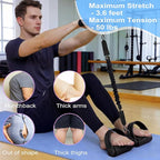 Upgraded Pedal Resistance Band with Handle - Fashion Puller Exercise Tool, Thickened Built-in Latex Tube Pedal Resistance Device & Soft Nitrile Rubber Anti-Slip Footrest for The Core/Arms