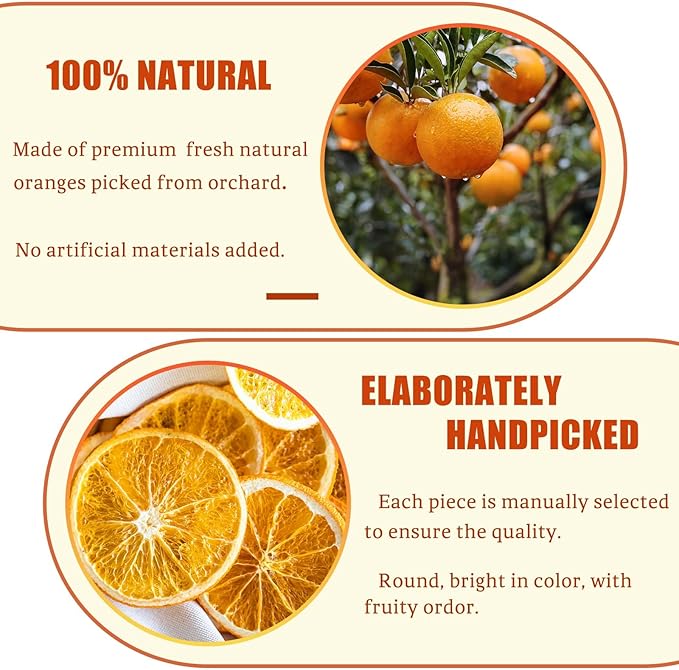 30 Pcs Dried Orange Slices, with 30Pcs Hemp Rope, Christmas Wreath Making Supplies for X-mas Tree Decoration, DIY Crafts, Present Wrapping