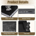 MAONAME Wood Display Risers Decorative Tray, Farmhouse Pedestal Stand for Display Home Decor, Vintage Black Beaded Wooden Tray for Kitchen Counter, Short and Tall Footed