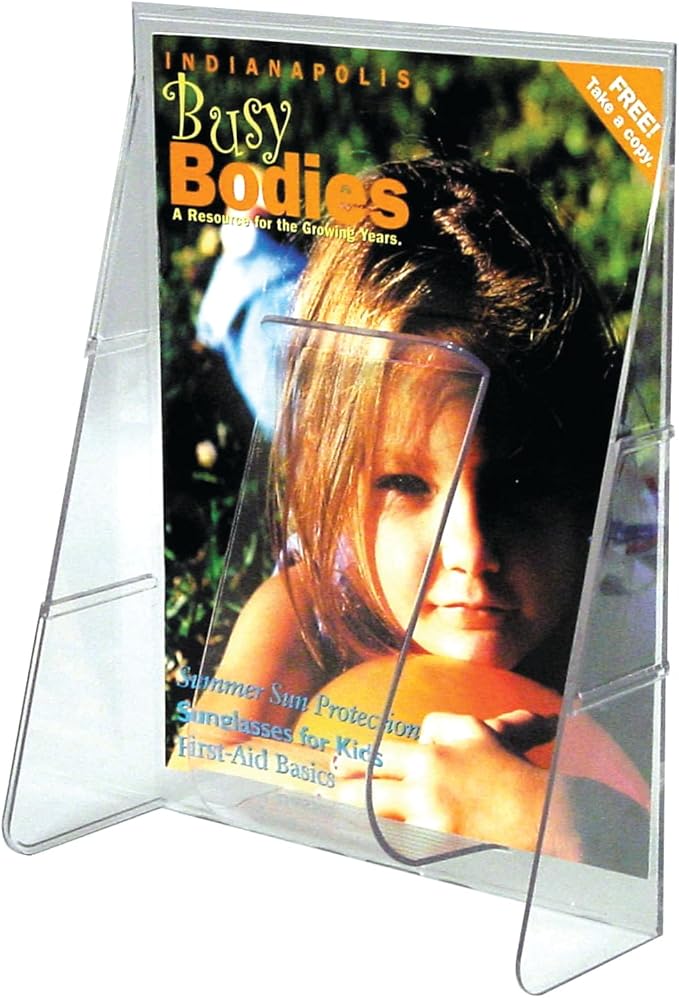 Deflecto Stand-Tall Wall Magazine Holder, Wall Mount Display, Break-Resistant Pocket, Clear, 9-1/8"W x 11-3/4"H x 2-3/4"D (55501)
