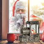 Music Snow Globe Train Lantern with Music and Timer, Battery Operated and USB Cable Snowman Lighted Snow Globe Spinning Water Glitter (Bronze, USB Included)